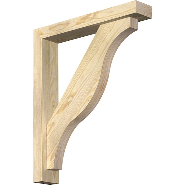 Ekena Millwork Funston Block Rough Sawn Bracket w/ Offset Brace, Douglas Fir, 4"W x 22"D x 26"H BKT0402X22X26FST05RDF - main